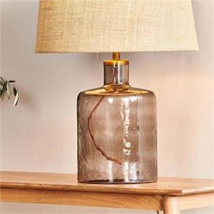 Nkuku Edina Recycled Glass Table Lamp Smoke Brown Small